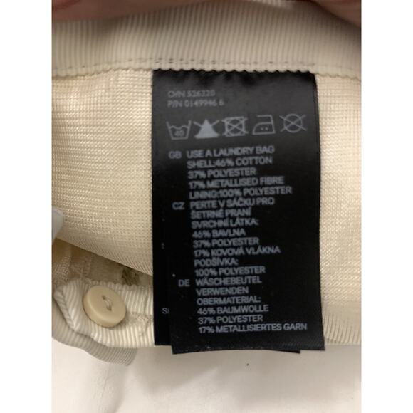 H&M Women’s Shiny Gold & Cream Mini Pencil Skirt Size US 12 Party New Year's - Picture 11 of 12